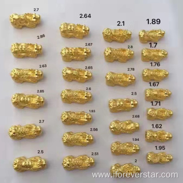 999 Hard Gold Pixiu Bead 24K Pure Gold